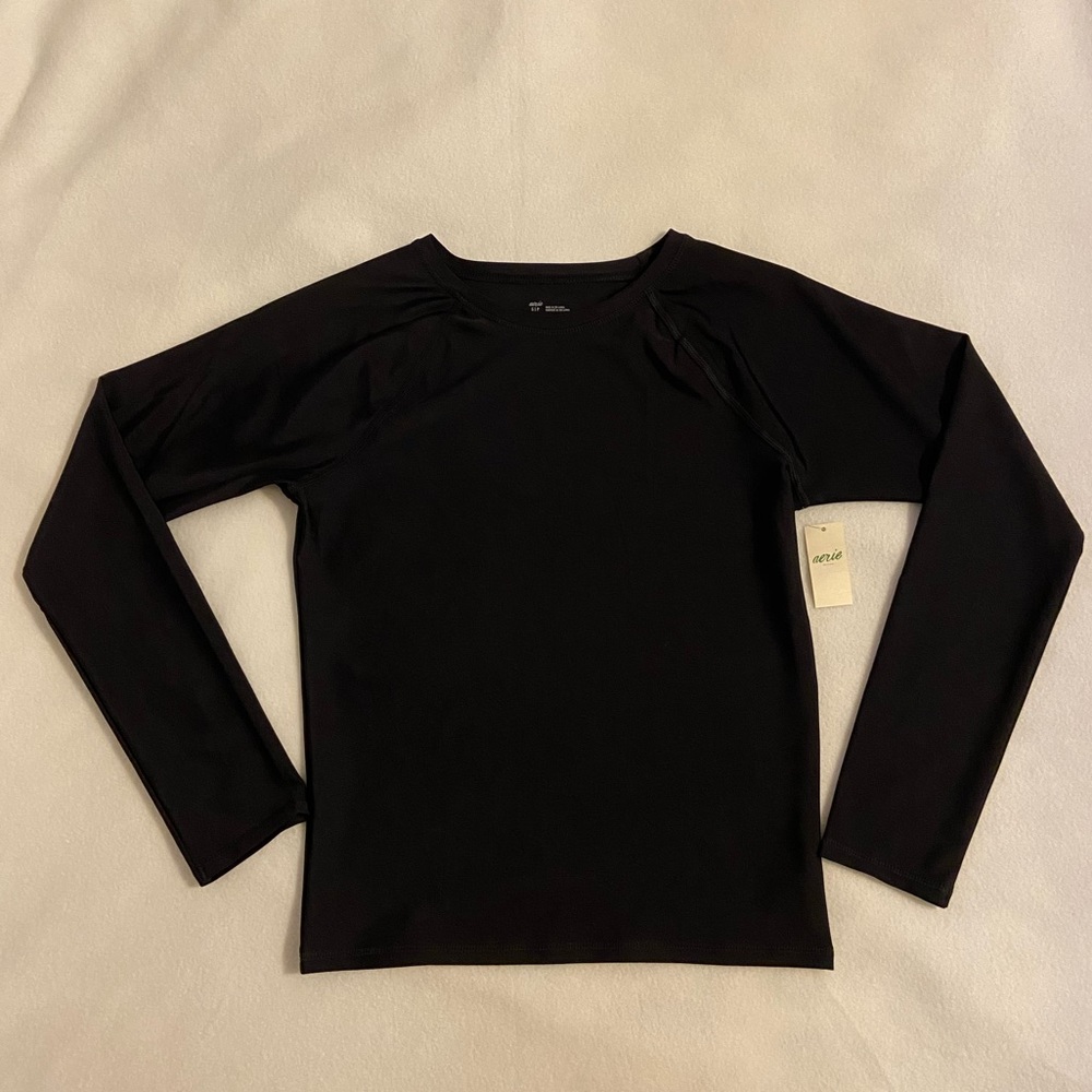 Aerie Black Polyester Shirt